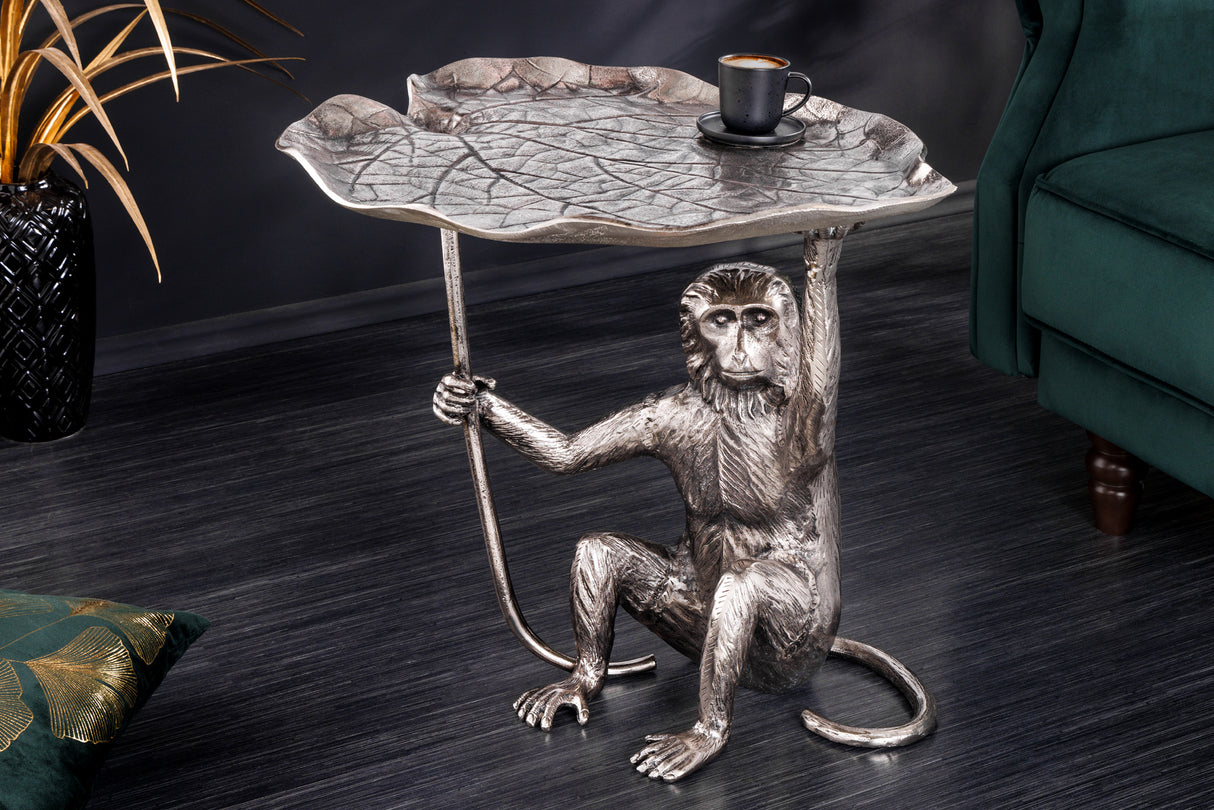 Beistelltisch WILDLIFE MONKEY 55cm silber