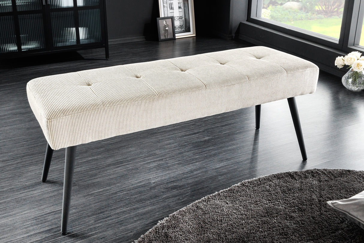 Bench BOUTIQUE 100cm beige cord