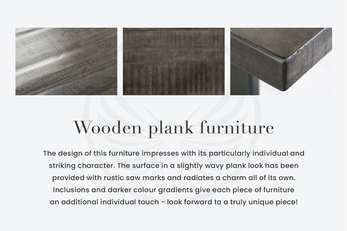 Coffee table DRUMP STORAGE 68cm massive mango wood grey