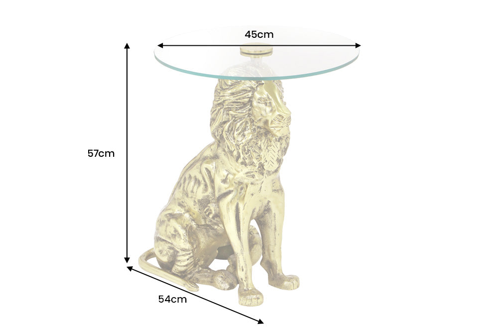 Beistelltisch WILDLIFE LION 60cm Antik Gold