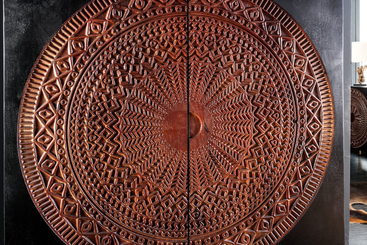 Highboard MANDALA 120cm mango brown black