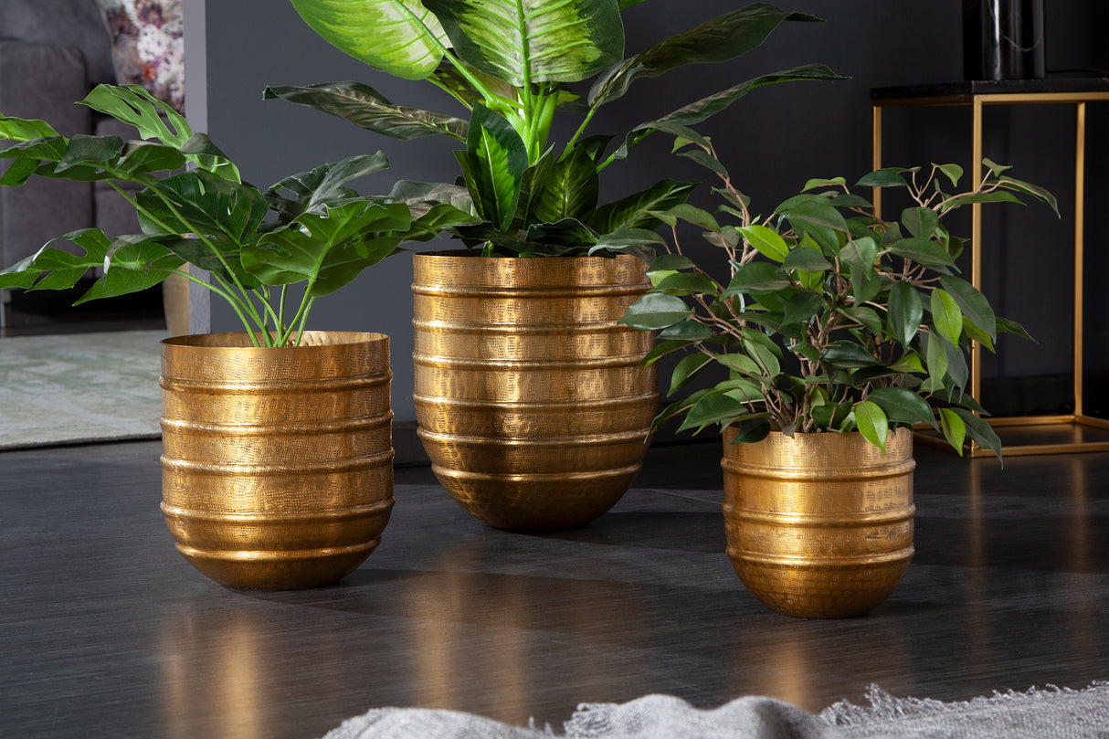 Planter vase ORIENT 16-27cm set of 3 gold