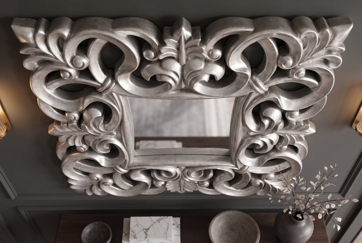 Wall mirror VENICE BAROCK 75cm antique silver