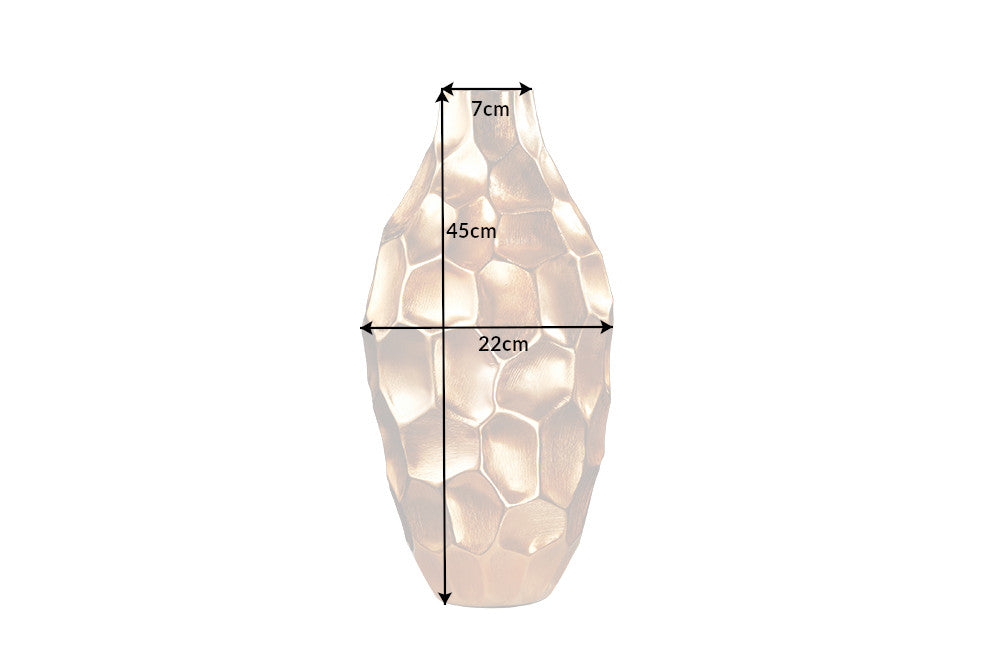 Vase ORGANIC ORIENT 45cm mit Hammerschlageffekt gold