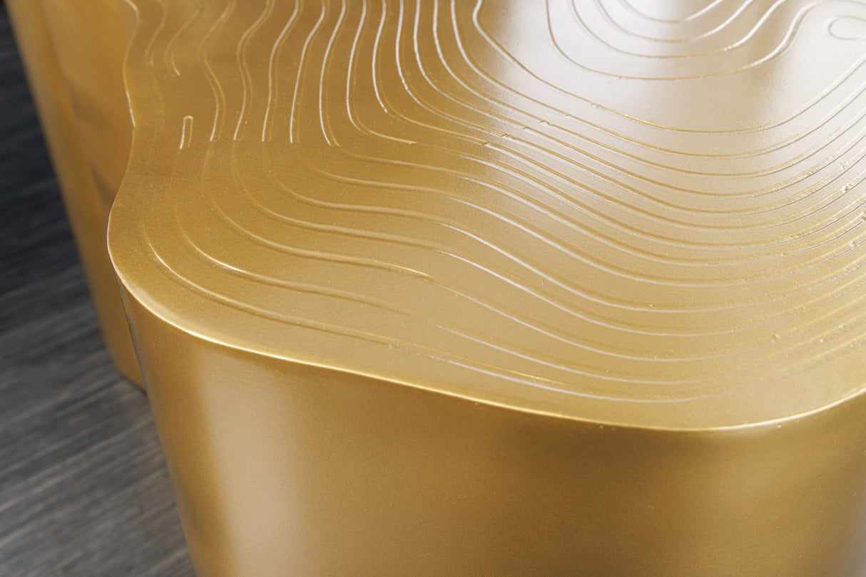 Side table ORGANIC ORIENT 80cm trunk look brass