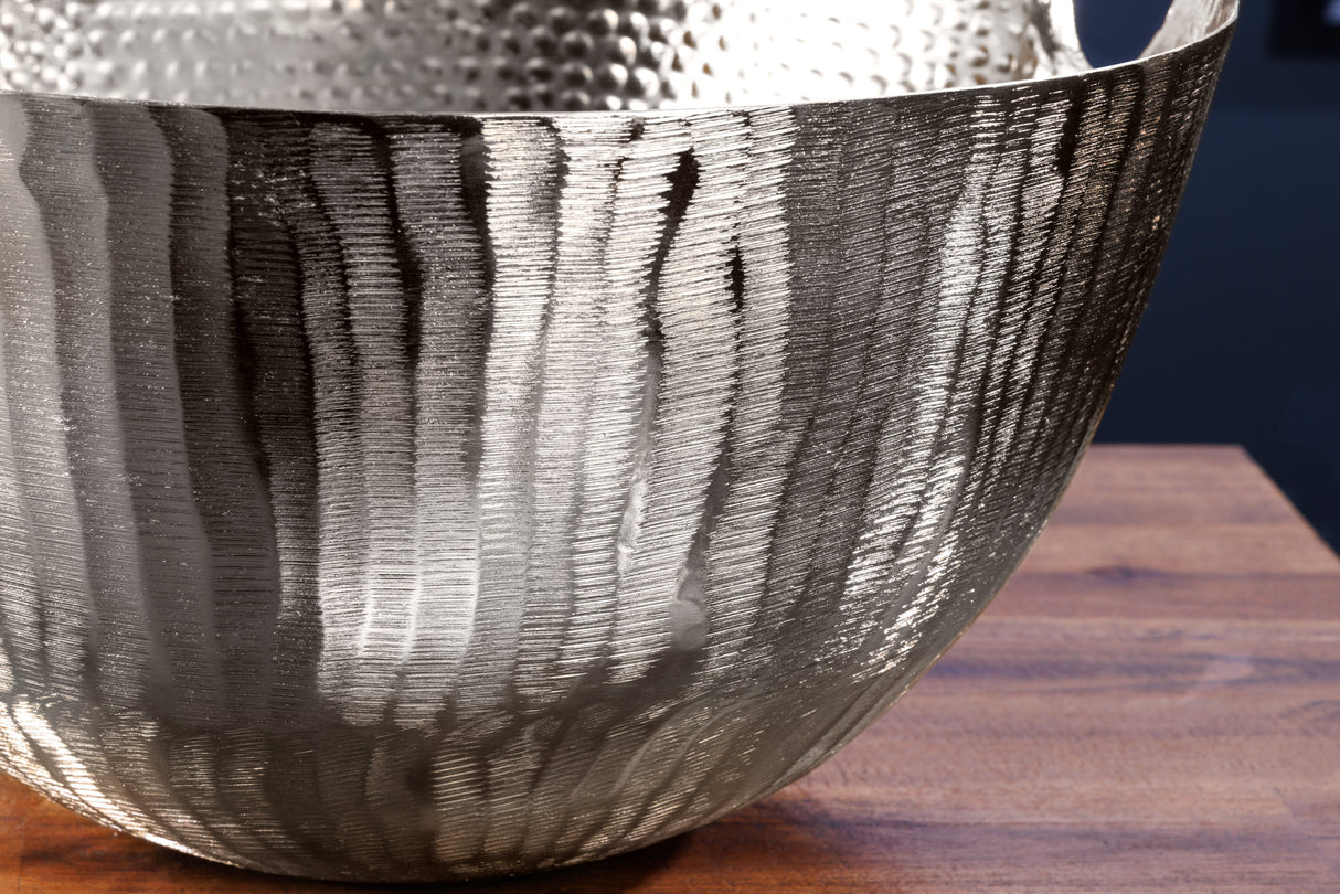 Dekoschale ORIENT 40cm mit Hammerschlageffekt silber