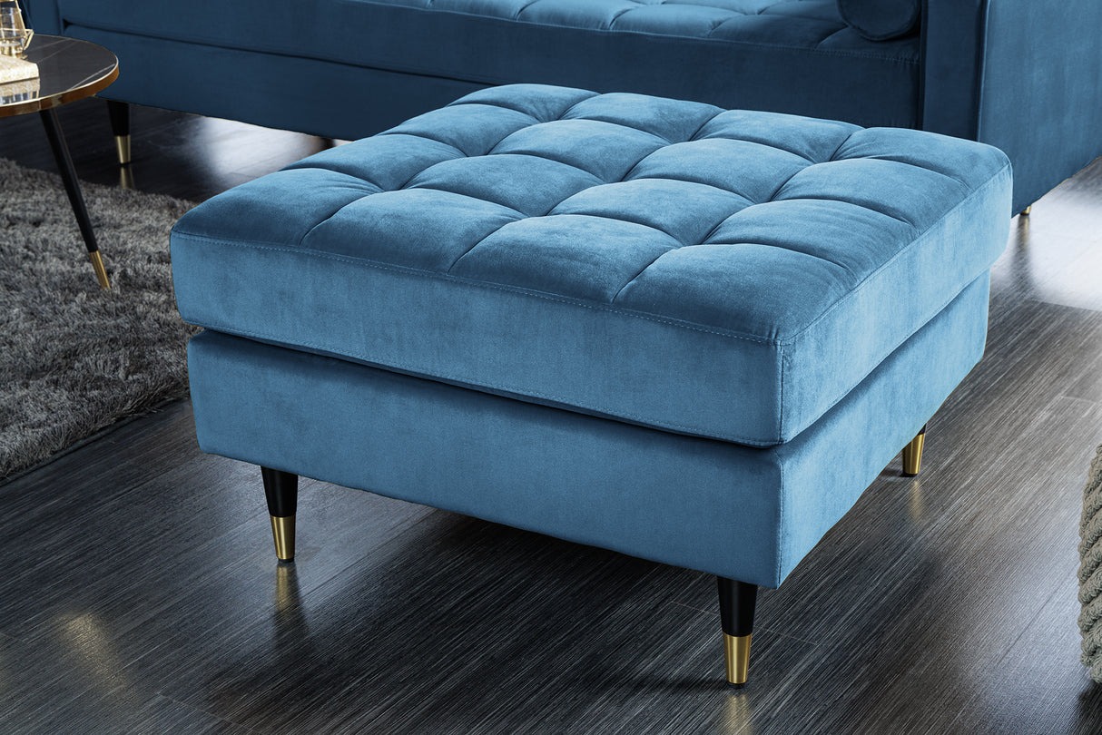Hocker COZY VELVET 80cm Samt aqua