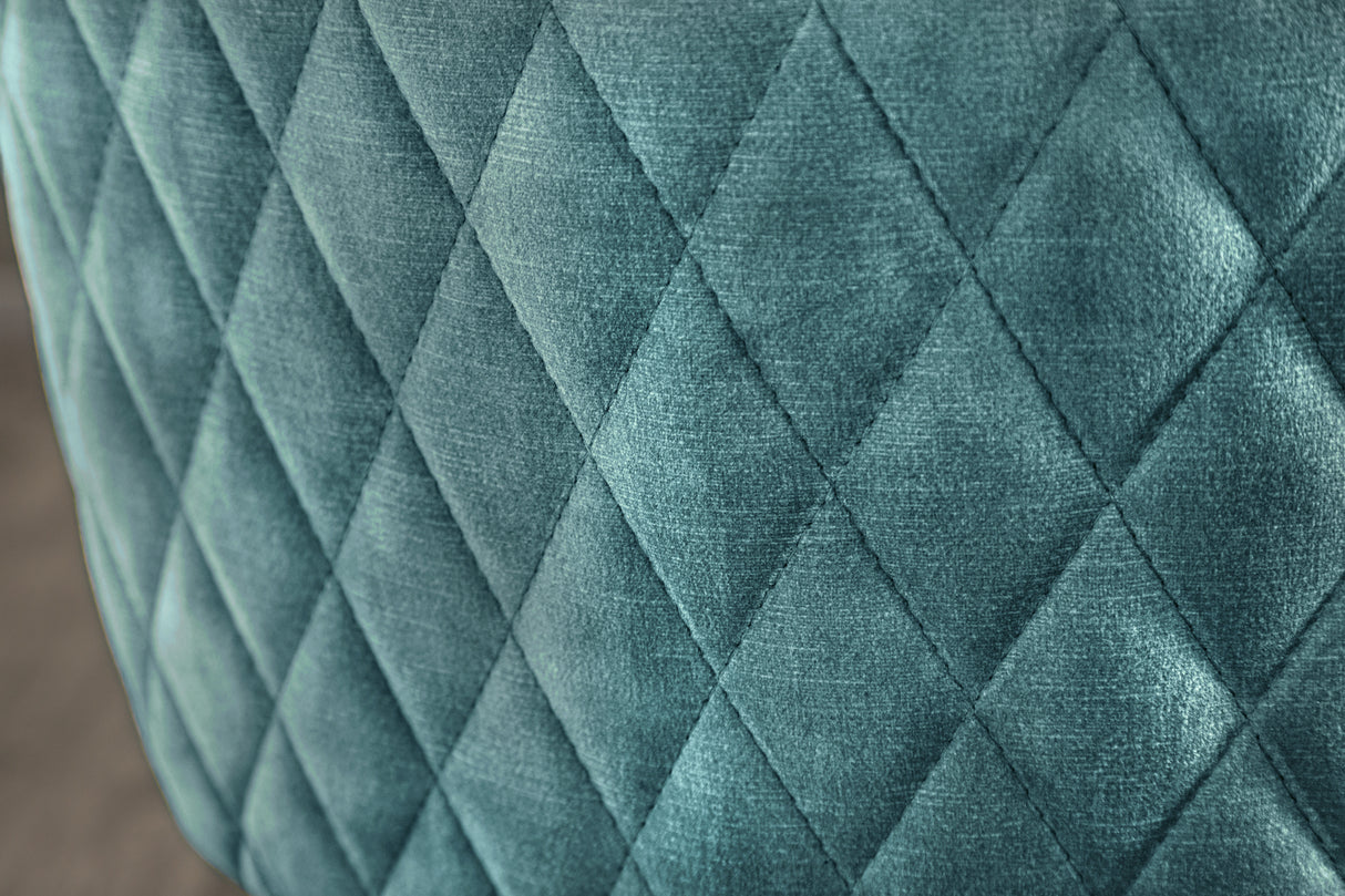 Swivel chair EUPHORIA rotatable 180° with armrests velvet teal