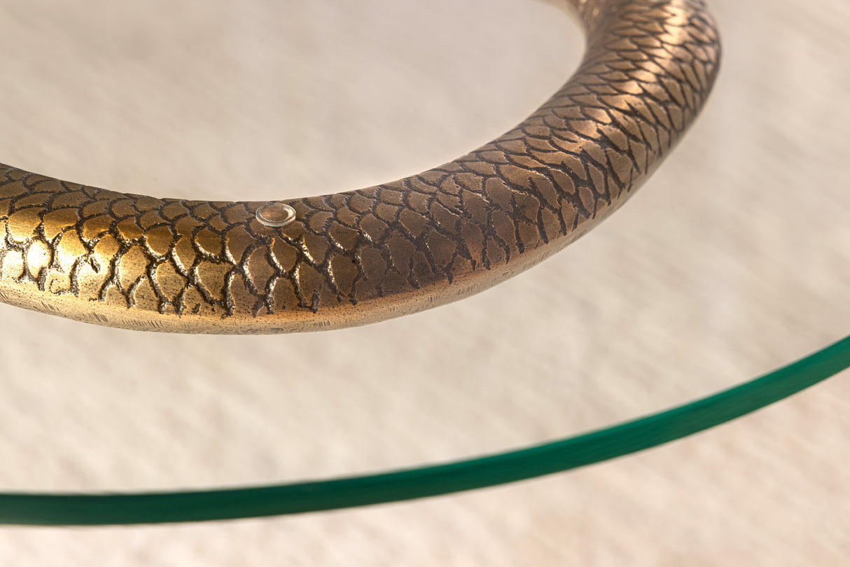 Side table WILDLIFE SNAKE 60cm antique copper