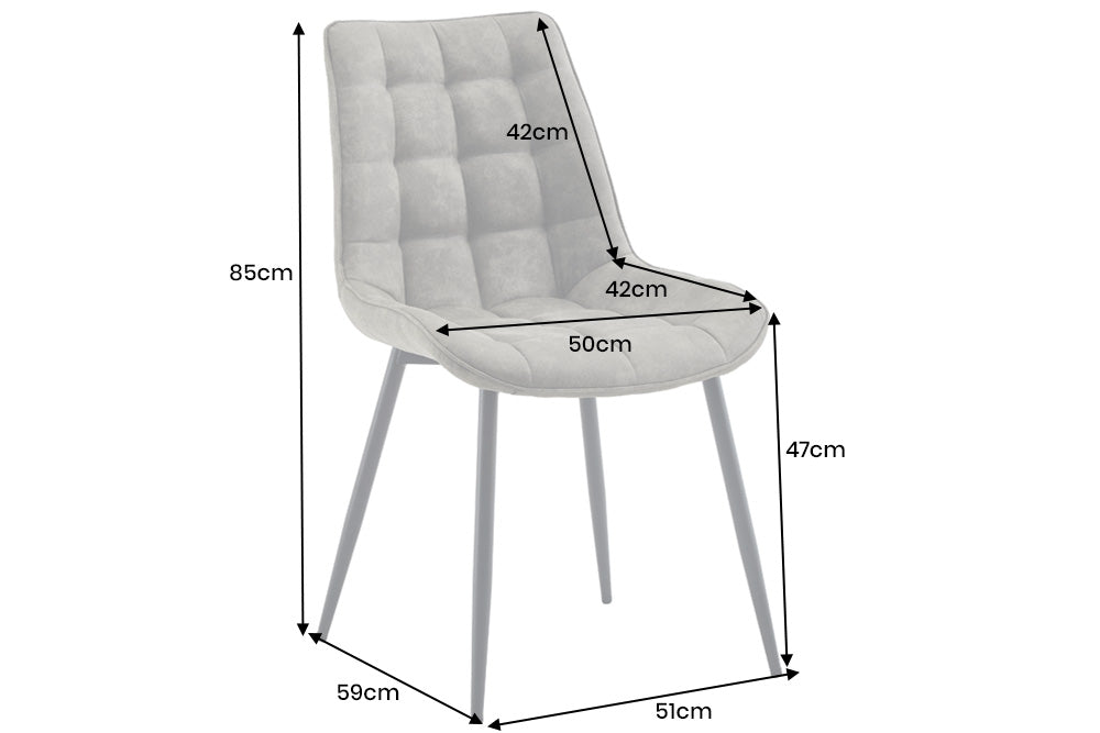 Stuhl ROADSTAR Microfaser taupe mit schwarzen Metallbeinen