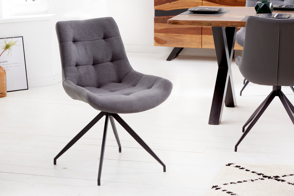 Stuhl DIVANI Retrostil Mikrofaser hellgrau