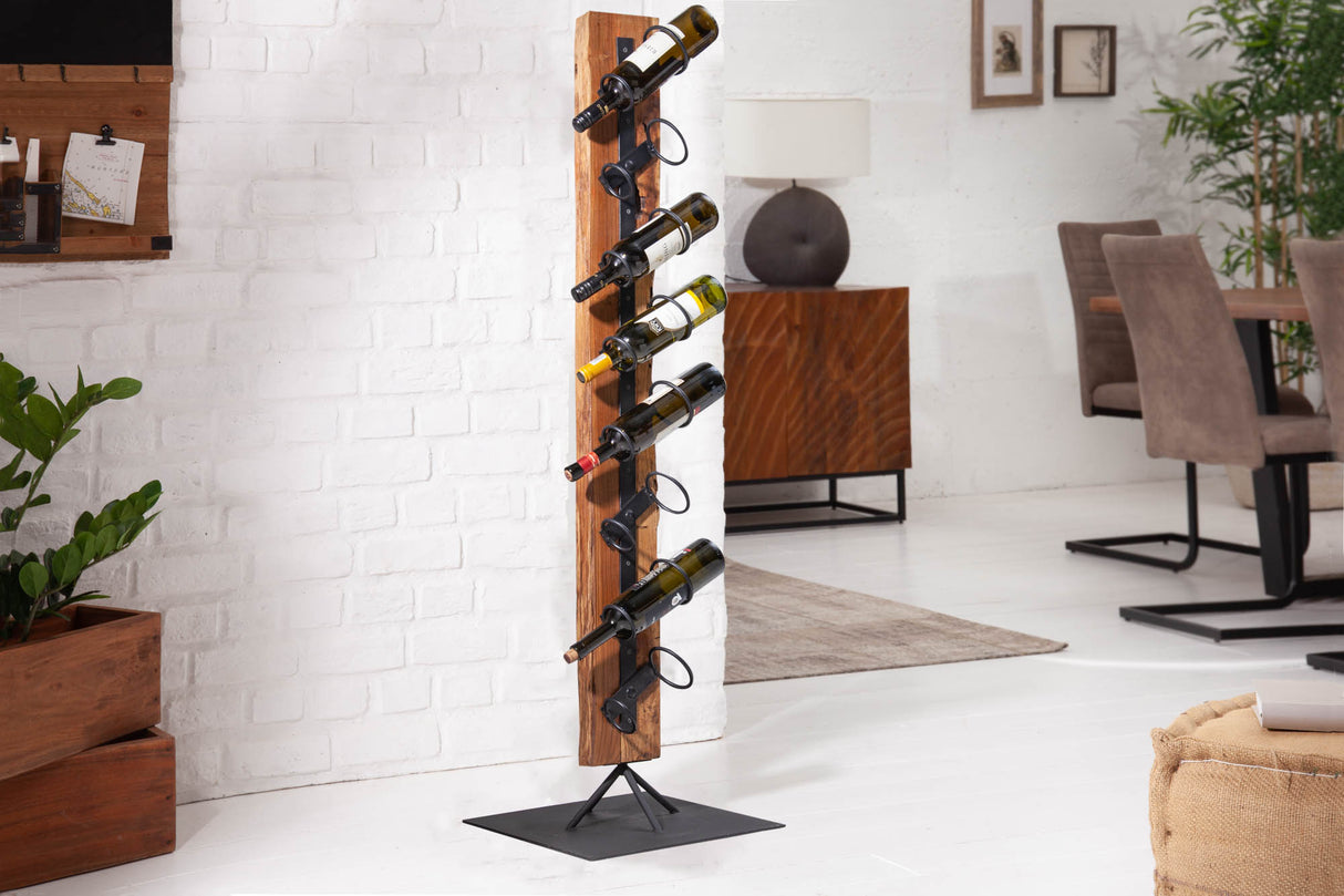 Wine rack EUPHORIA BARRACUDA 140cm for 8 bottles massive teak wood