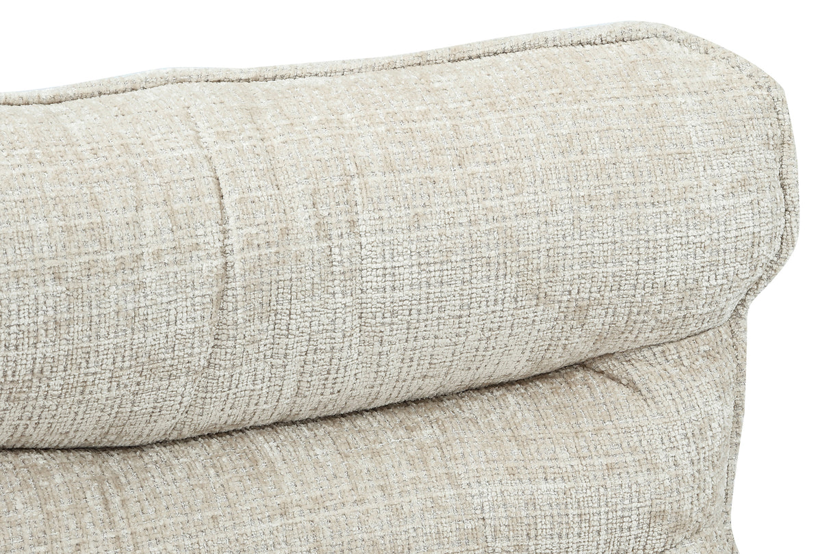 Sessel CLOUD 360° drehbar Strukturstoff champagnerbeige mit schwarzem Metallgestell