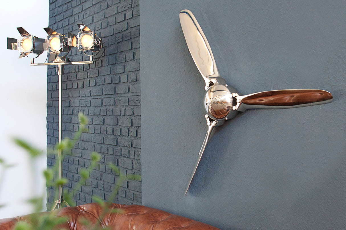 Wall decoration propeller SCREW 90cm aluminium silver