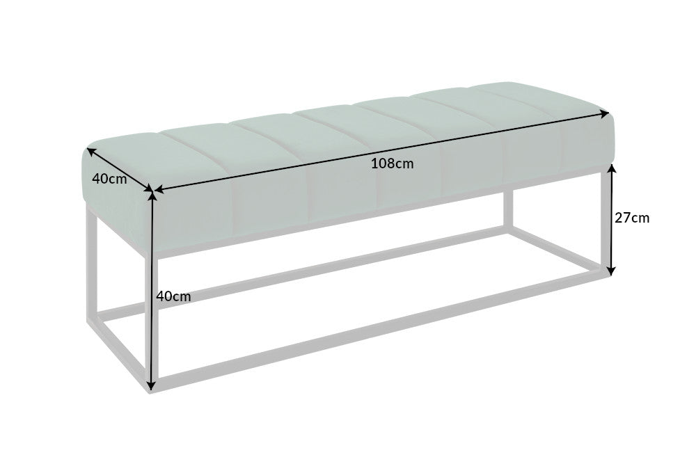 Bank PETIT BEAUTE 110cm Samt smaragdgrün