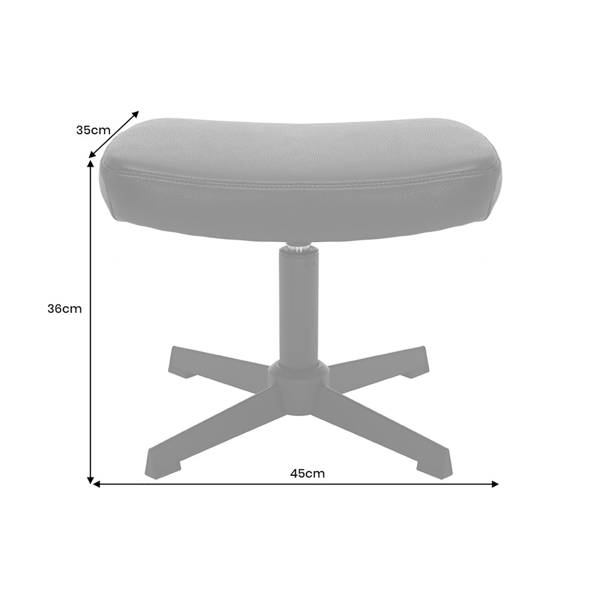 Stool VOGUE 45cm rotatable artificial leather brown w/ black metal frame