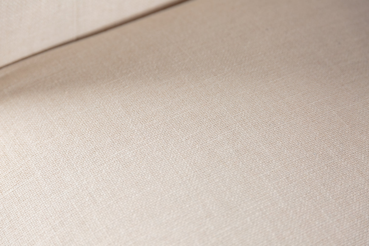 Chair CASTLE textured fabric beige w/ chesterfield quilting