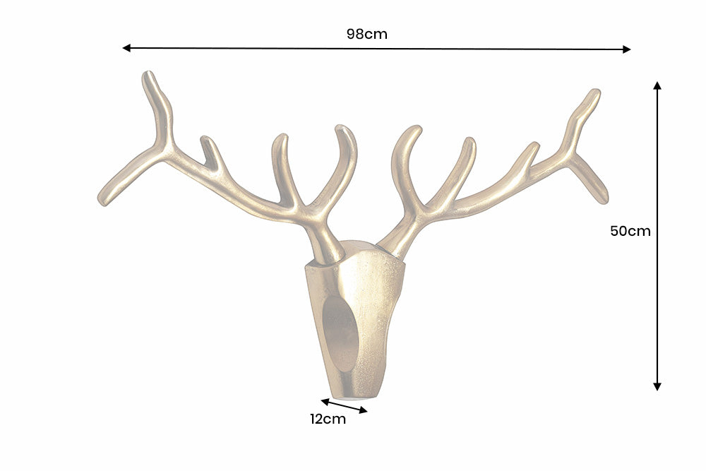 Deer antler VEADO 90cm aluminium gold