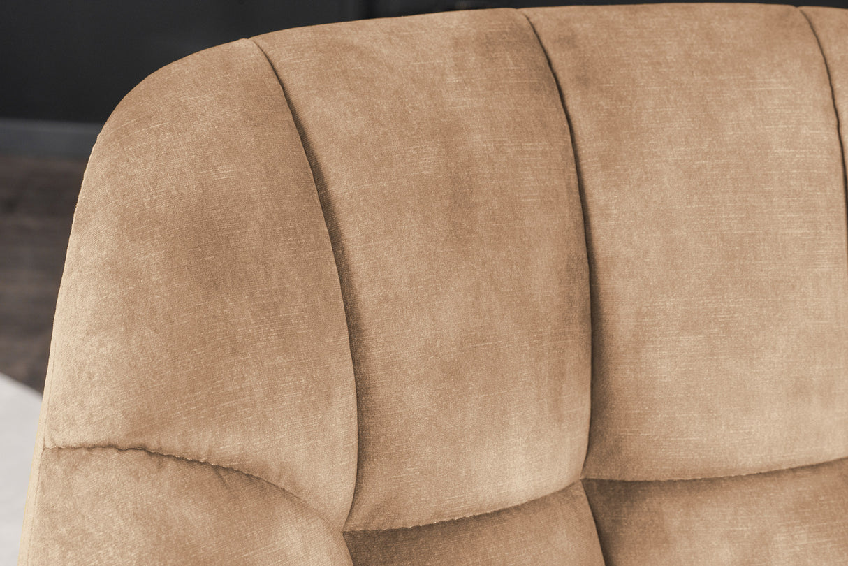Swivel chair PAPILLON rotatable 180° w/ armrests velvet champagne greige