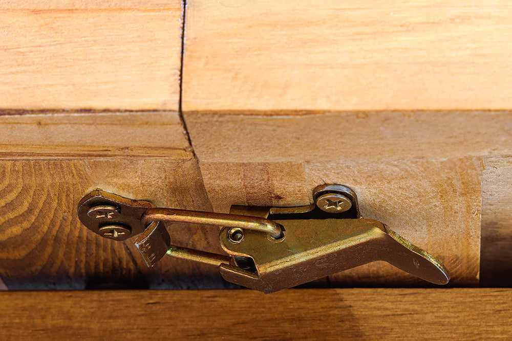 Dining table MOSAIK 140-180cm extendable recycled pine wood vintage brown