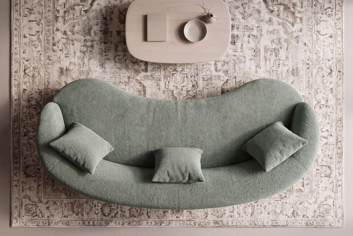 Sofa ATELIER 230cm 3-Sitzer Bouclé Salbei