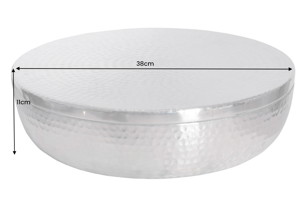 Bowl ORIENT with lid 40cm aluminum silver