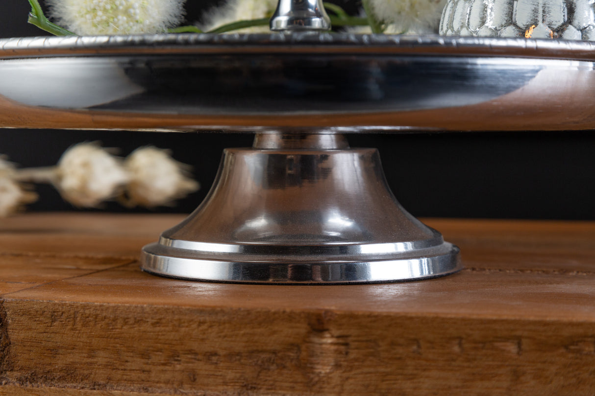 Etagere ORIENT 50cm 3 trays with hammer stroke effect silver