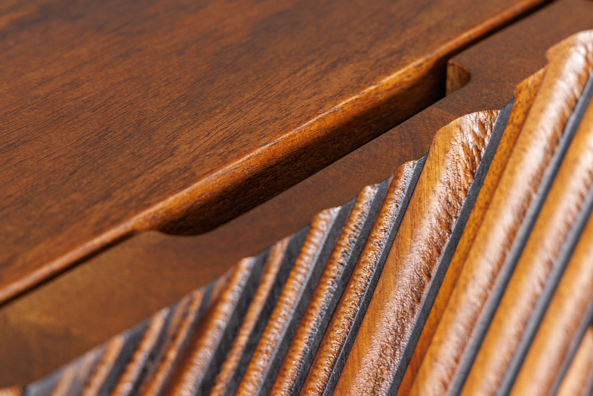 Highboard LINE ART 120cm 3D mango wood brown black