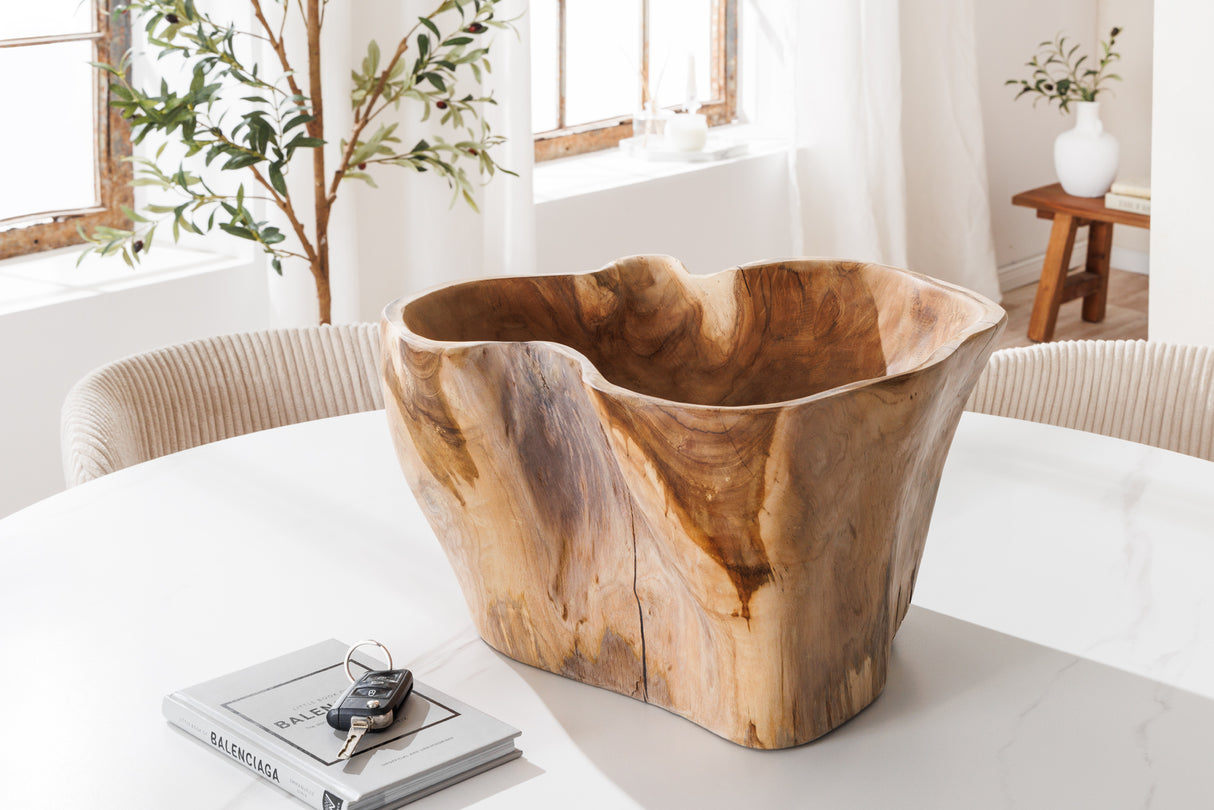 Dekoschale FLOWERS 35cm Teakholz natur