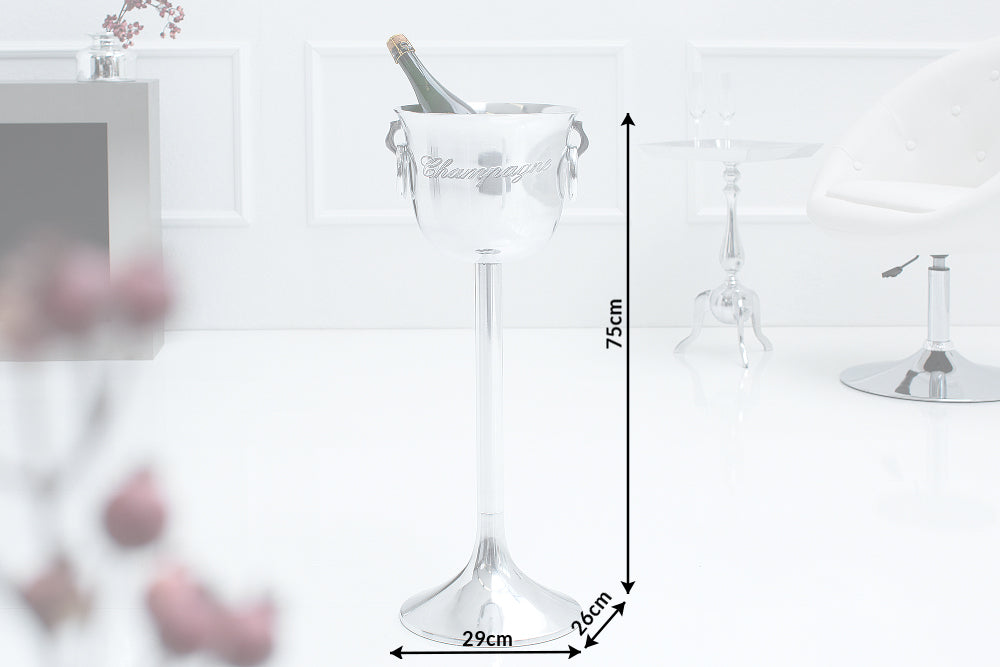 Sektkühler CHAMPAGNE 75cm silber Aluminium