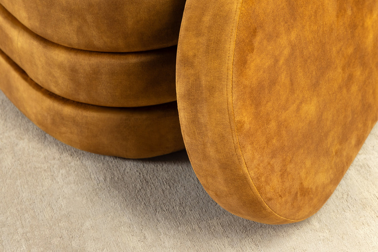 Bench chest VOQUE 115cm velvet mustard yellow w/ storage space bench seat