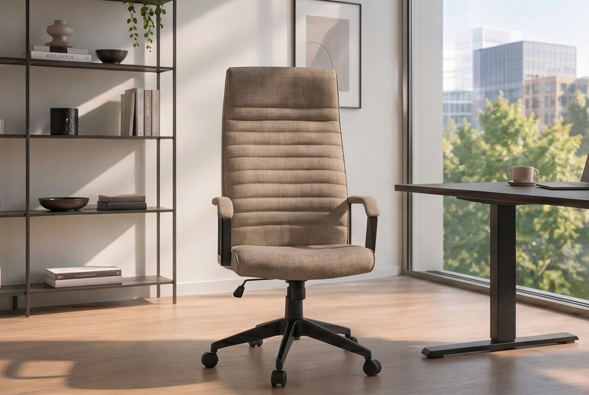 Office chair LAZIO 49-59cm w/ tilt function vogue velour velvet taupe