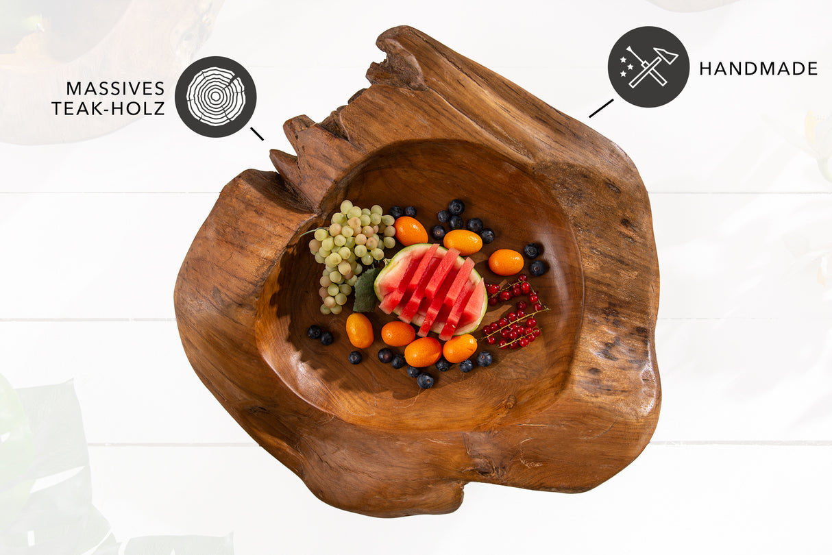 Root wood bowl 50cm teak wood natural