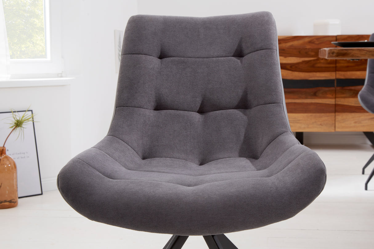 Stuhl DIVANI Retrostil Mikrofaser hellgrau