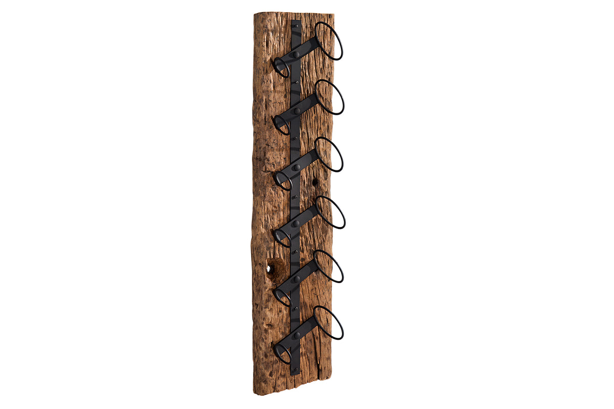 Wand Weinregal EUPHORIA BARRACUDA 100cm massives Teakholz