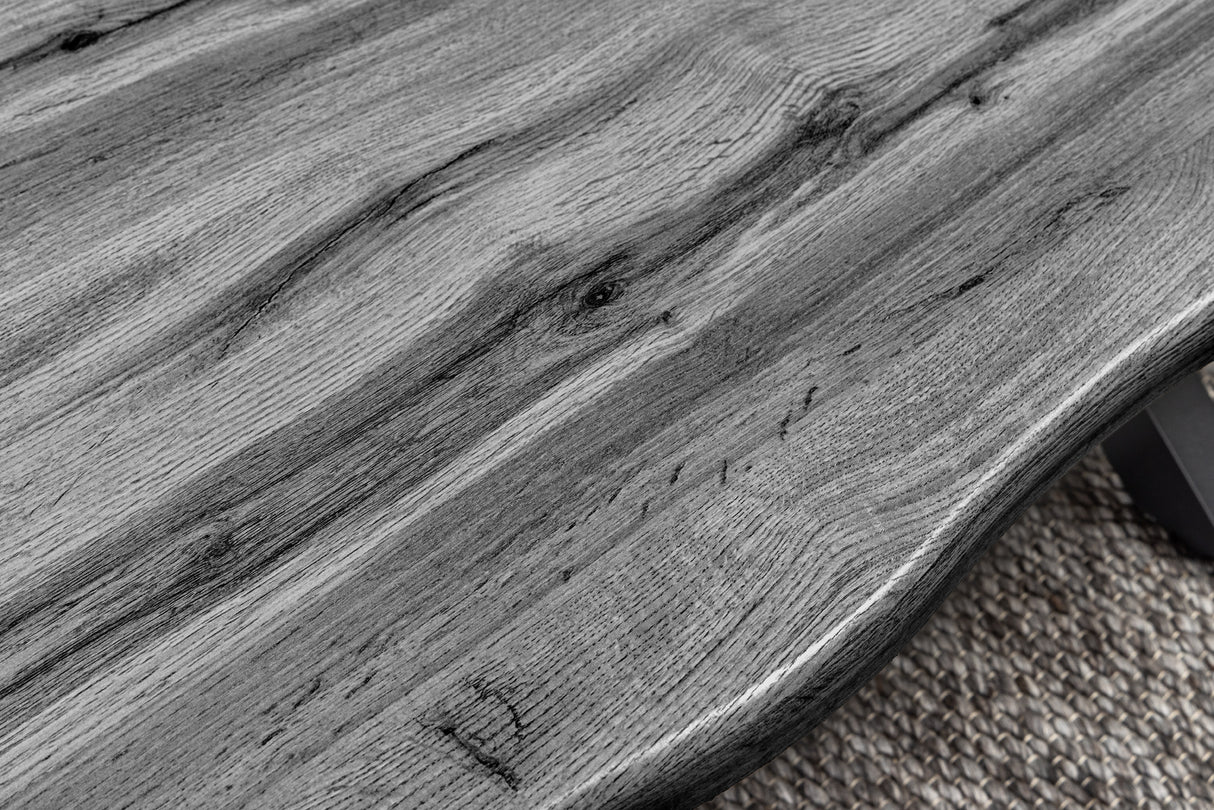 Coffee table WILD 90cm table top 30mm X-legs wild oak look grey