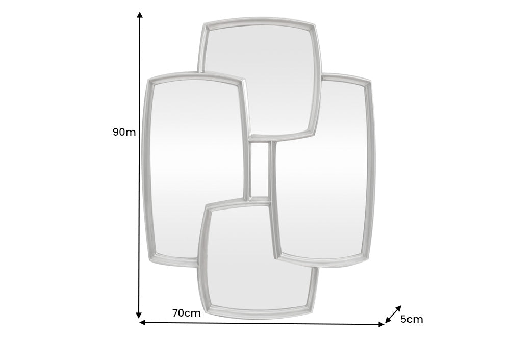 Wall mirror QUADRA 90cm silver