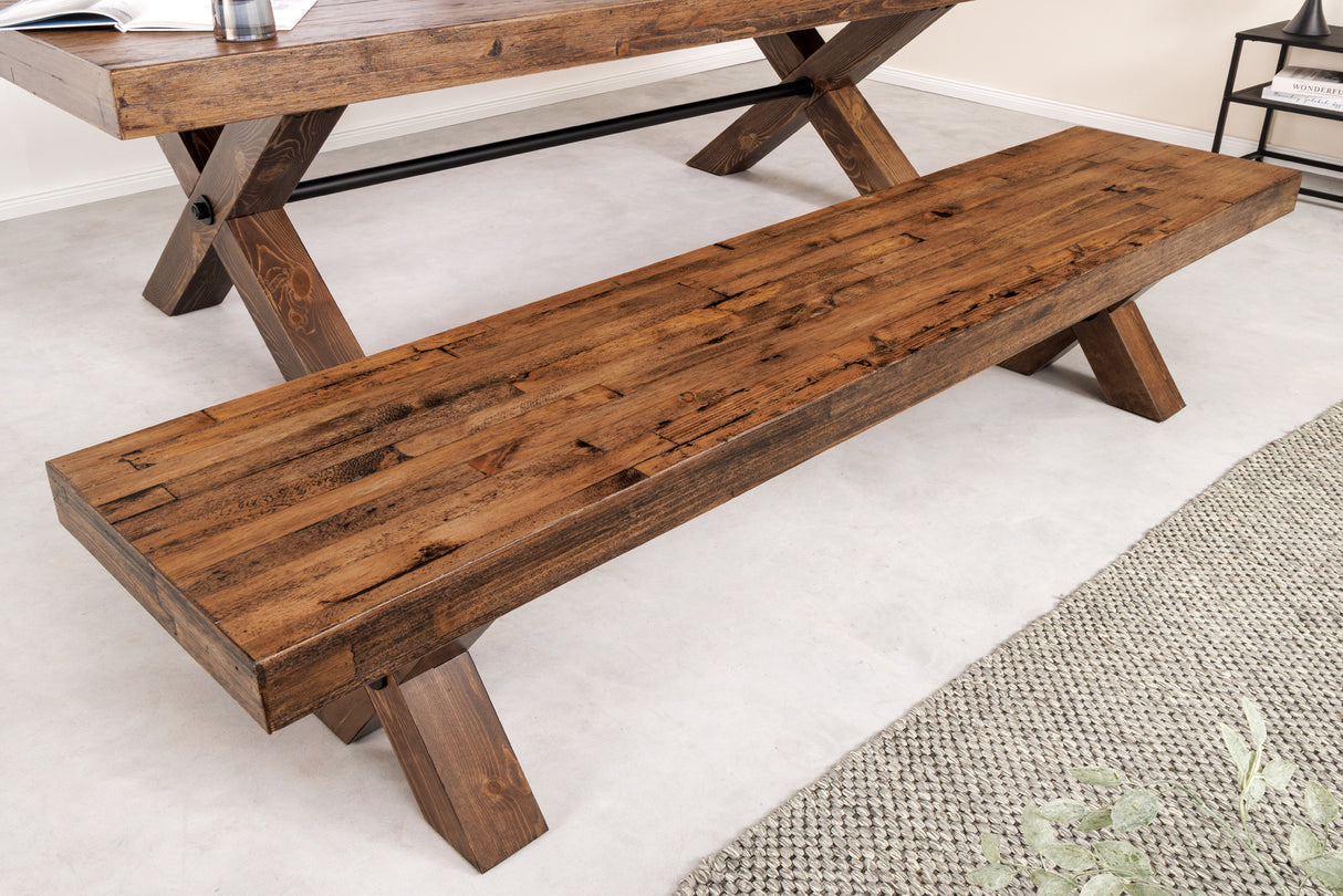 Bench GOLIATH 180cm pinewood natural black