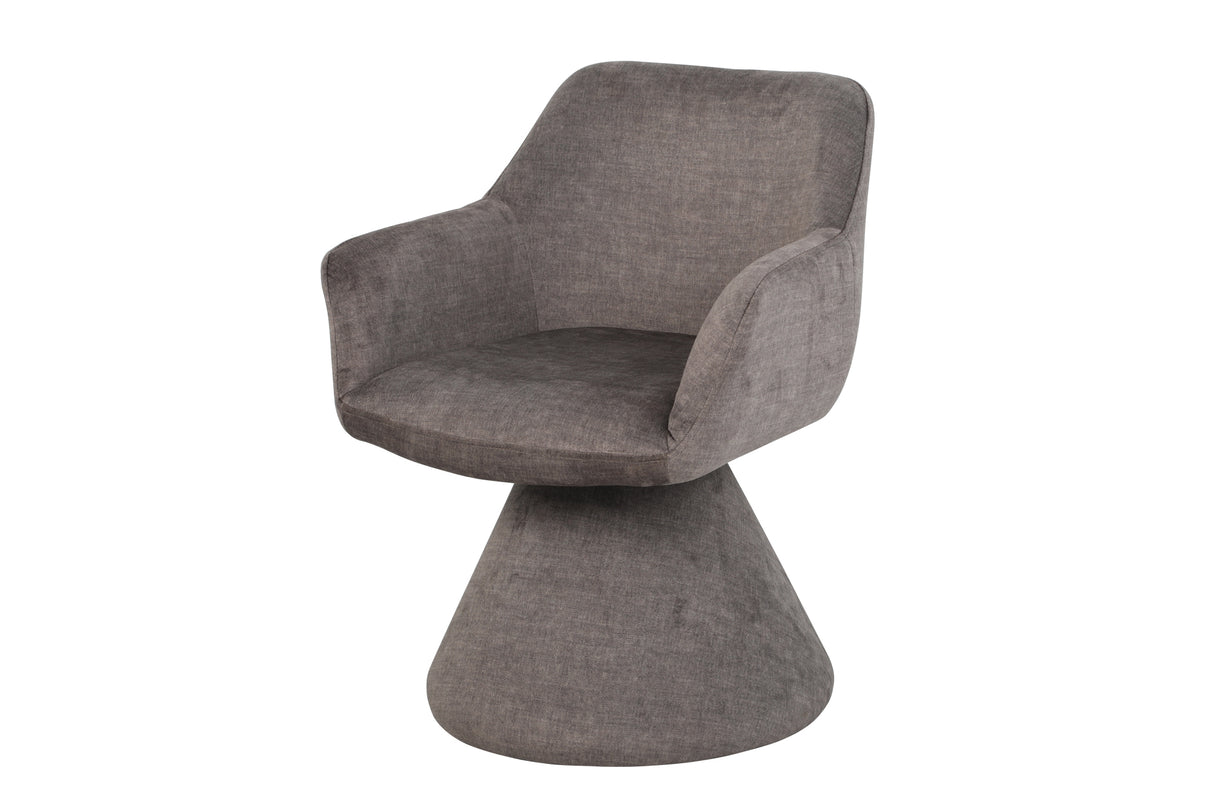 Swivel chair AMBIENTO 180° auto-return w/ armrests stone