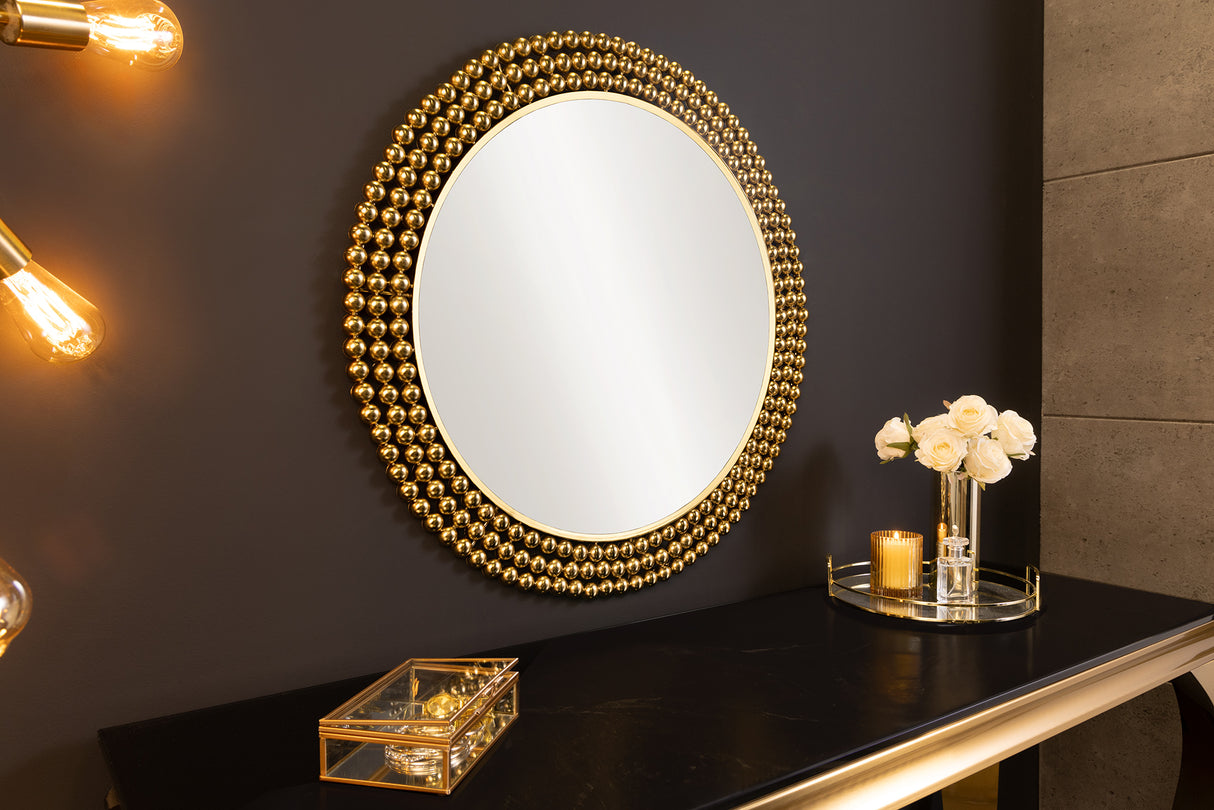 Wandspiegel PEARLS 75cm Eisen gold