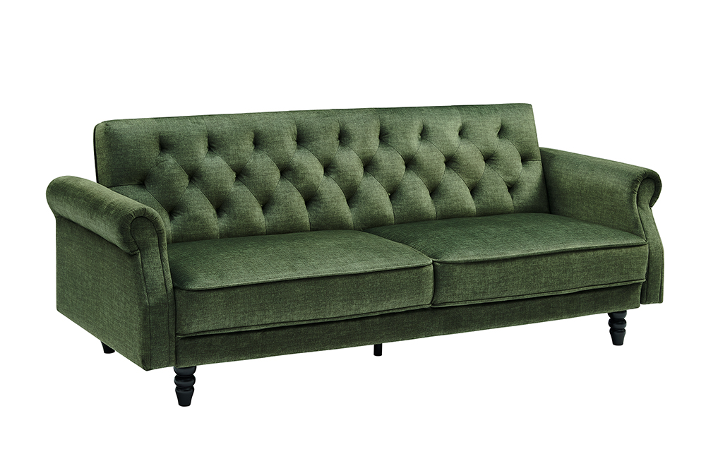 Schlafsofa MAISON BELLE AFFAIRE 220cm Samtbezug Vogue Velours Moosgrün