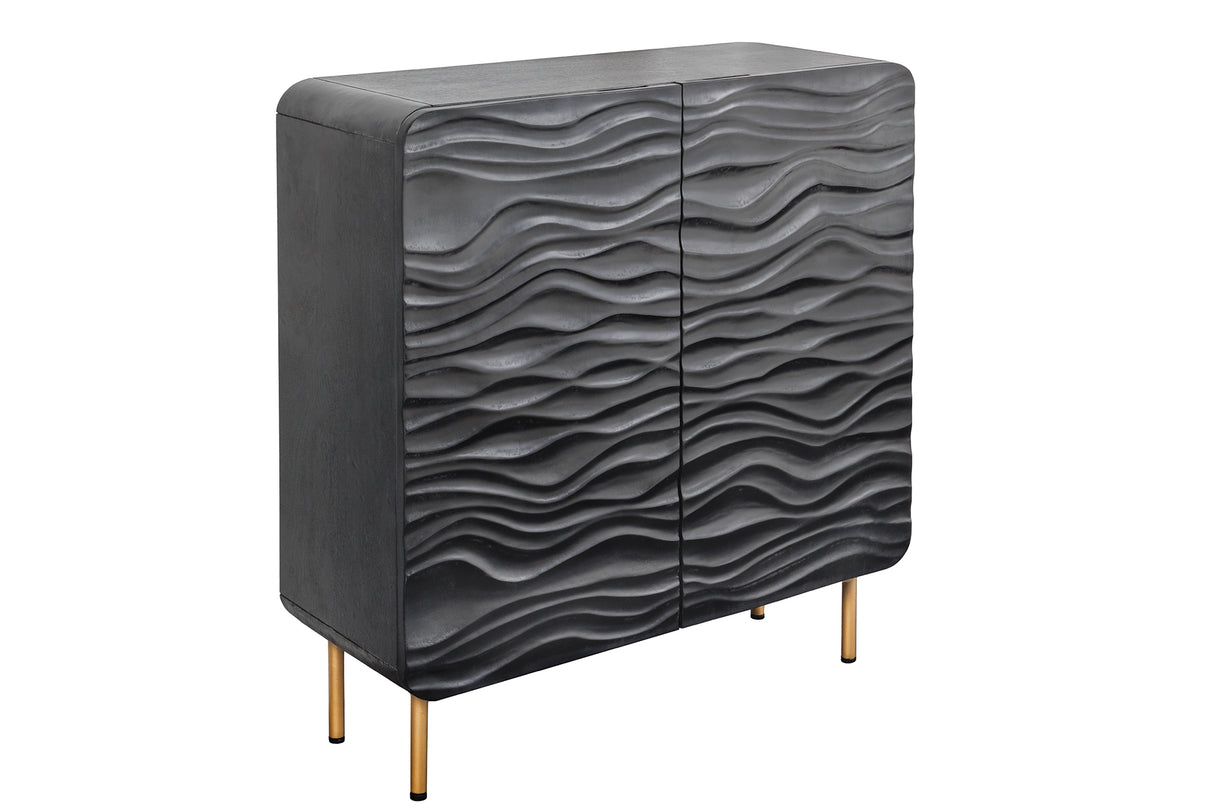 Highboard WAVE 120cm Mangoholz schwarz