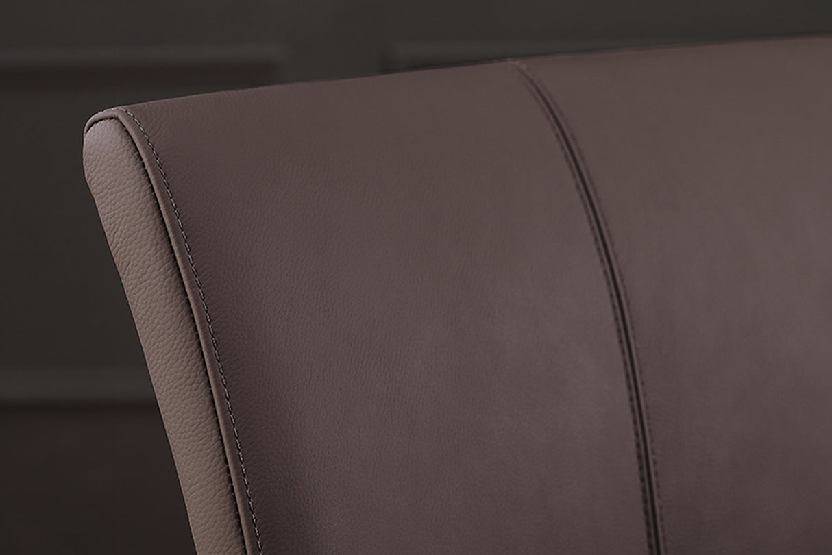 Freischwinger SAMSON mit Griff und Armlehnen Leder taupe grau