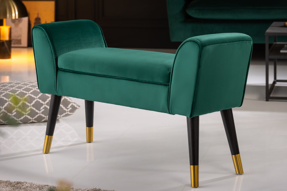 Bench SCARLETT 90cm velvet emerald green