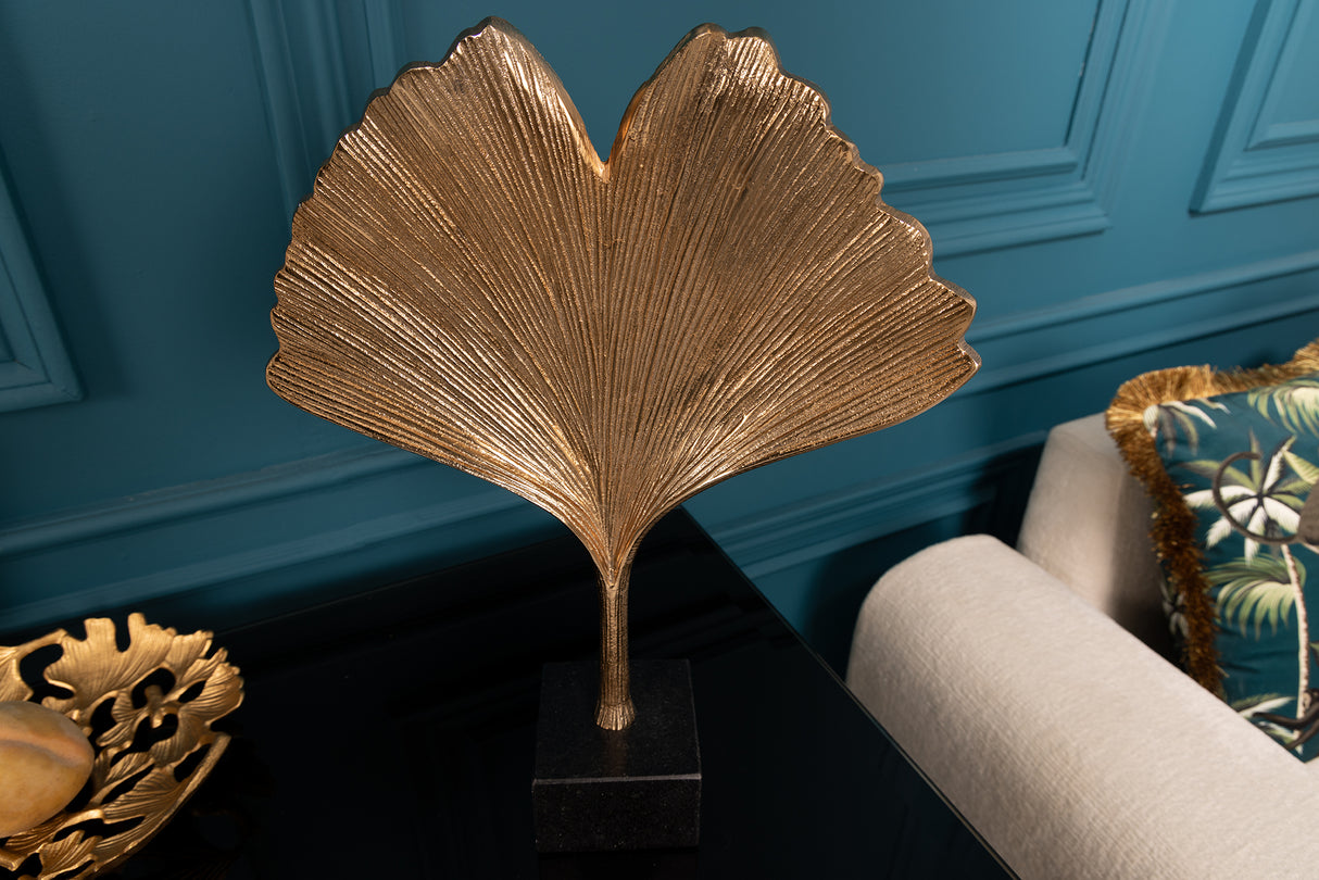 Deration Skulptur GINKGOBLATT 44cm gold