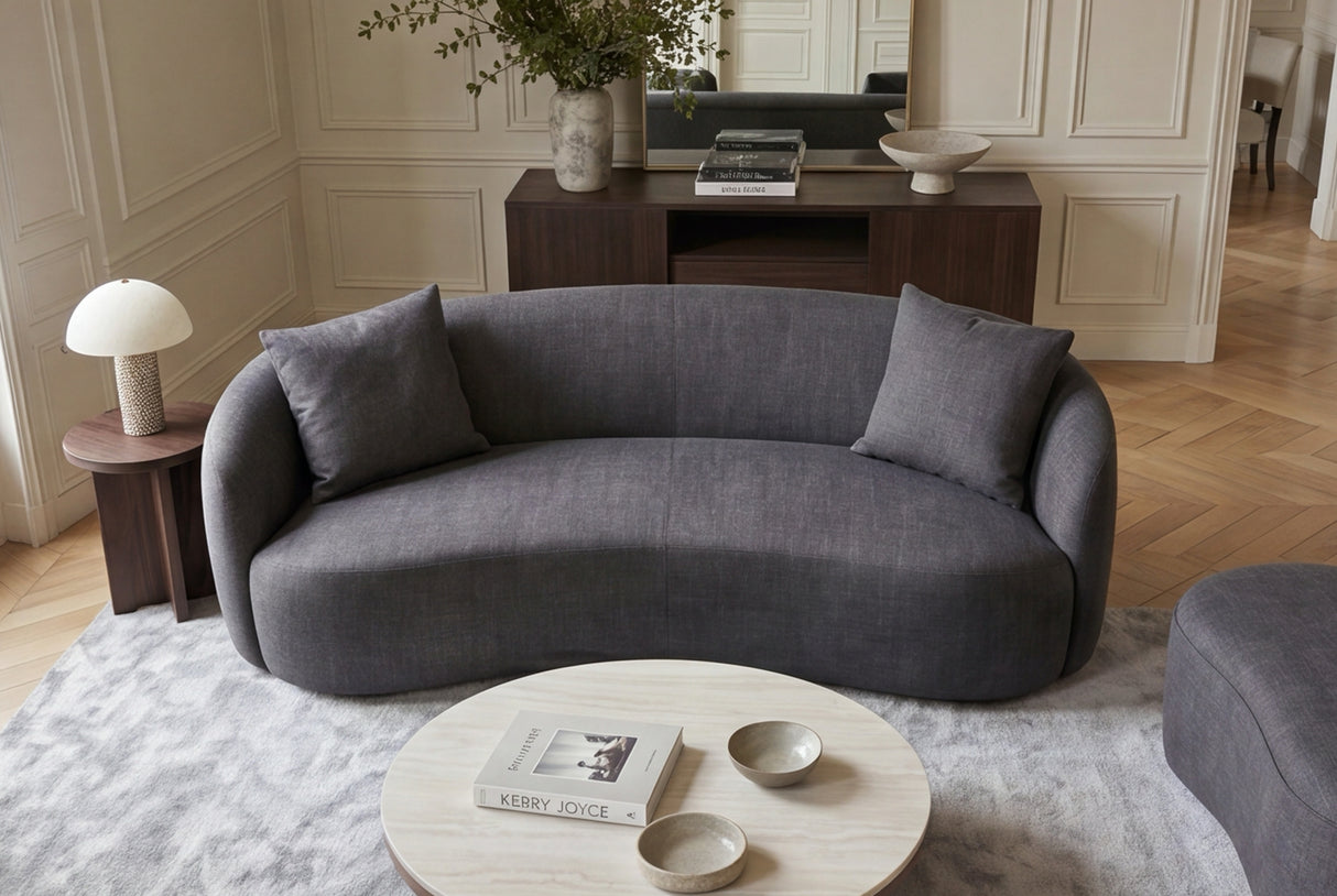 Sofa ELEMENTAL 180cm 2-Sitzer Samt Graphitgrau