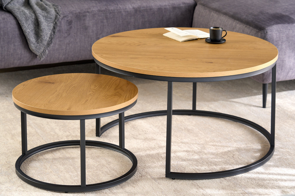 Coffee table ELEGANCE 80cm set of 2 wild oak look
