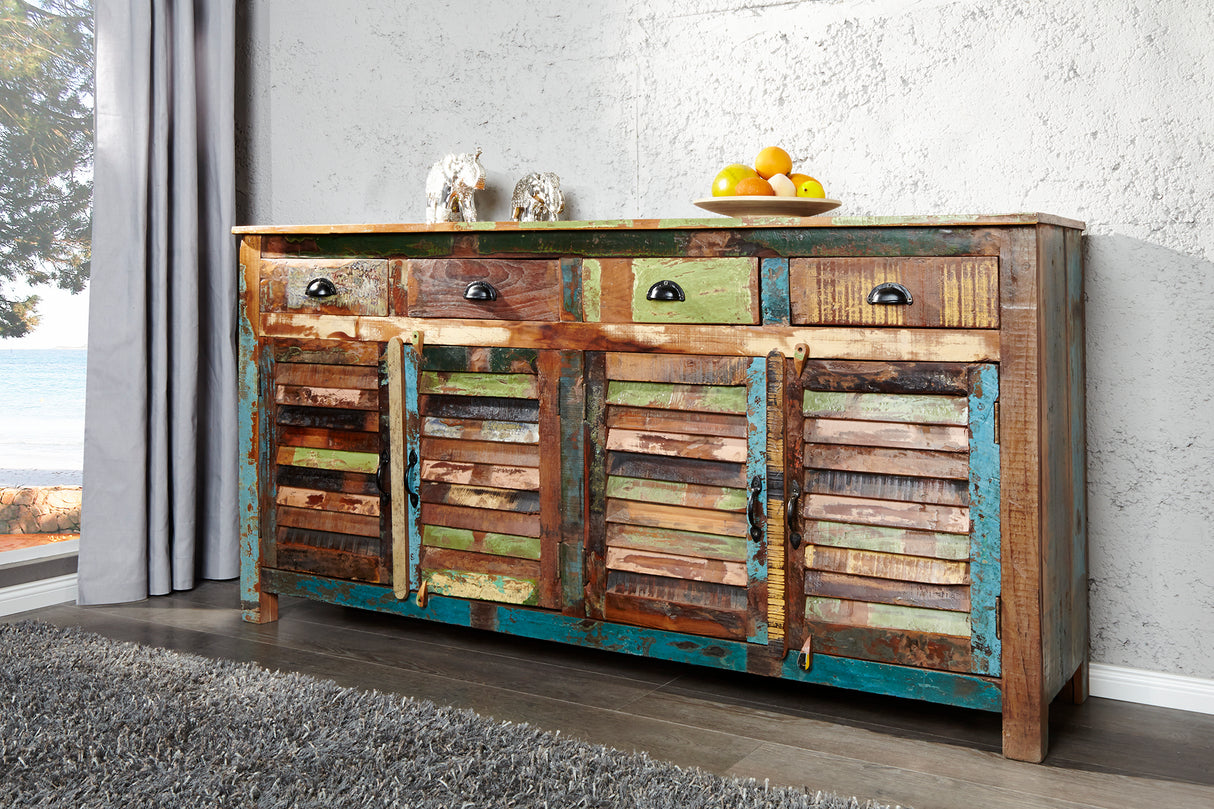 Sideboard JAKARTA 160cm recycled wood multicoloured