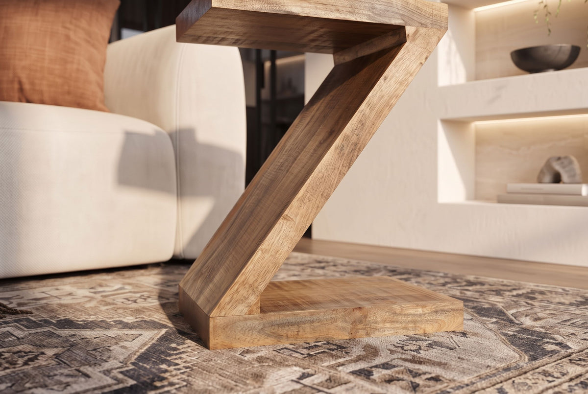Beistelltisch Z 60cm Z-Form Mangoholz natur