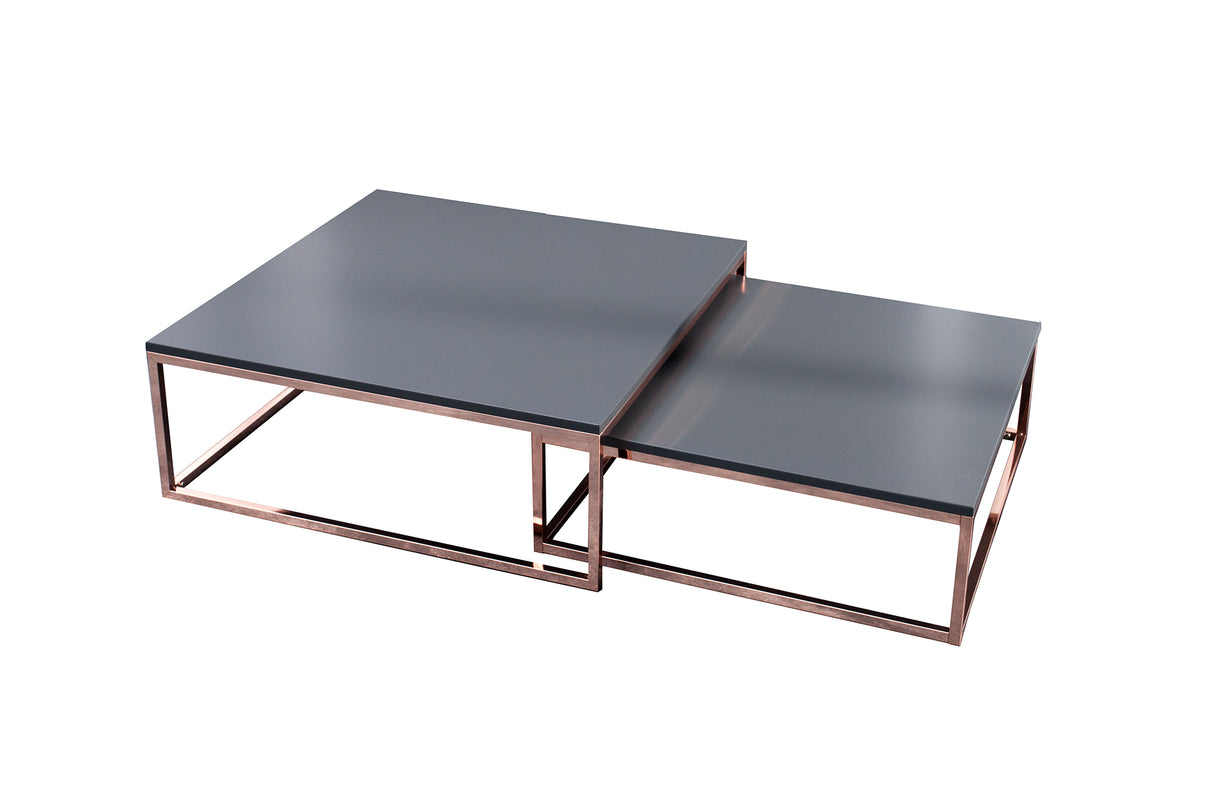 Couchtisch ELEMENTS 65-75cm 2er Set Anthrazit Kupfer